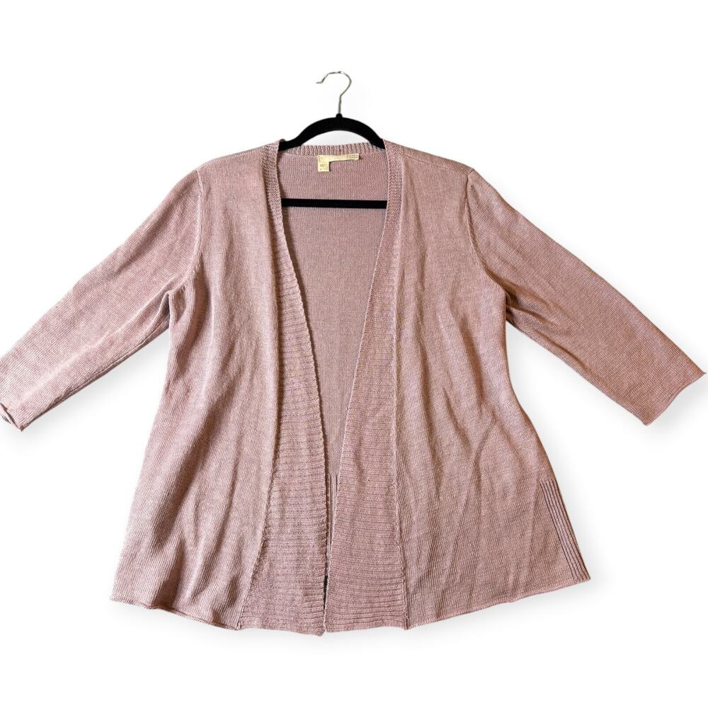 Eileen Fisher Cardigan, Lavender, 3/4 Sleeves, Women's Small